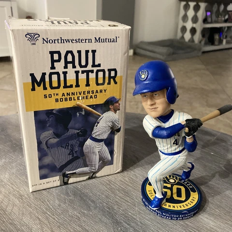 Paul Molitor Bobblehead Milwaukee Brewers SGA 2021 50th Anniversary New In Box Cover