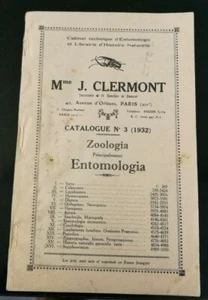 HISTOIRE NATURELLE ENTOMOLOGIE CATALOGUE LIB CLERMONT 1932 DONCKIER DE DONCEEL - Picture 1 of 4