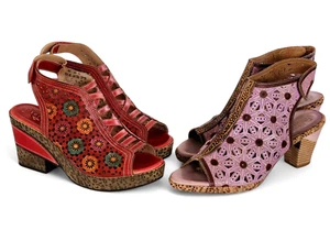 2 L'Artiste Spring Step Floral Wedge Sandals 42 Women's US 11-11.5 Color Artsy - Picture 1 of 24