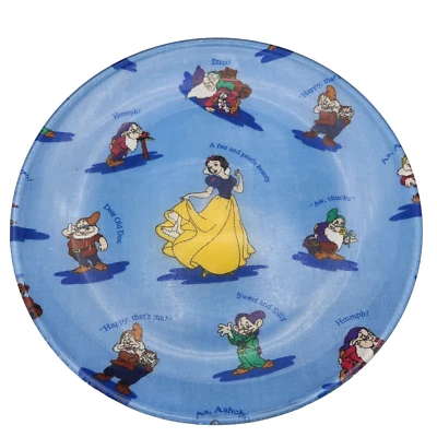 Blancanieves 7 Enanos TELA DE VIDRIO DECOUPAGE PLACA TRASERA 10" AZUL Decorativo Foto 1 de 2