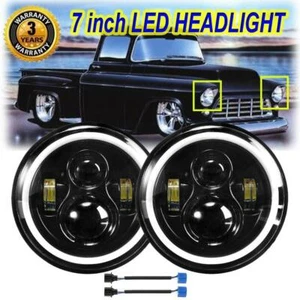 Pair 7" INCH LED Headlight HI-LO Beam For Ford Mustang 1965-1973 Bronco 1966-77 - Picture 1 of 12