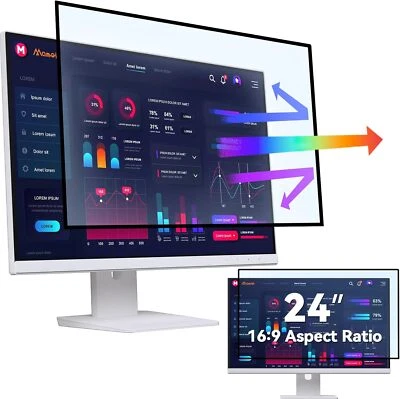 MEQATS 24 Pollici Filtro Schermo Anti Luce Blu - Protezione Occhi HD per 16:9 Mon... - Immagine 1 di 4