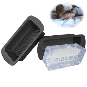 Paquete de 2 moldes para bloques de hielo extra grandes para hieleras - Picture 1 of 7