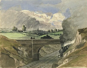 Basil Benger (1883-1958) - Watercolour Painting - Steam Train Petworth - Picture 1 of 5