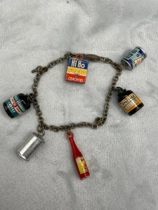 Vintage Mini Household Brand Charm Bracelet Groceries Heinz Ovaltine Snider’s 7 - Picture 1 of 10