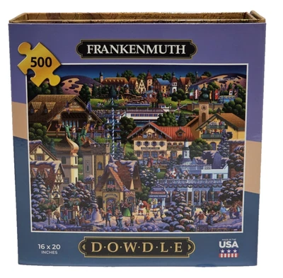 DOWDLE Famous Frankenmuth Jigsaw Puzzle 500 Pieces 16x20 Scenic Town Village NEW - Image 1 of 4