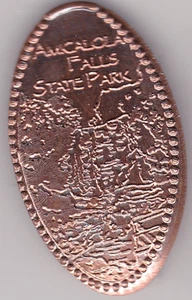 Elongated Souvenir Penny: AMICALOLA FALLS STATE PARK Imprint of the falls Z 457 - Picture 1 of 2