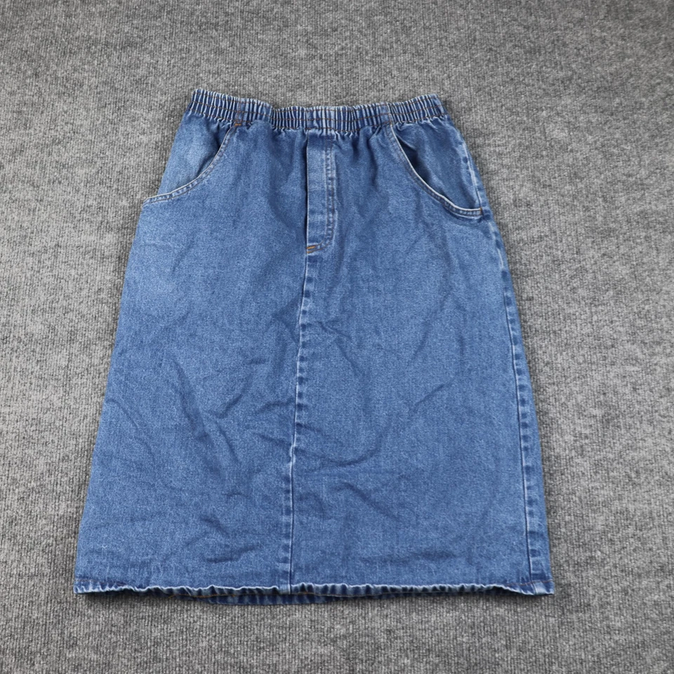 Винтажная женская юбка Cabin Creek 10 джинсовых эластичных карманов на талии сделано в США 90-е - Изображение 1 из 4
