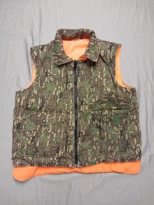 Winchester Vest Mens Large Trebark Camo Reversible Orange Hunting Vintage - Picture 1 of 7