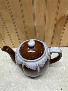 Vintage Japanese Pottery Brown Drip Glaze Teapot - Picture 1 of 8