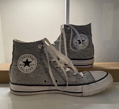 女式匡威 Chuck Taylor All Star 灰色纹理高帮上衣 - 7 码 — 第 1/4 张图片