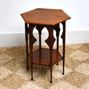 Early 20th Century Arts & Crafts Moorish Liberty & Co Mahogany Lamp Side Table - Picture 1 of 5