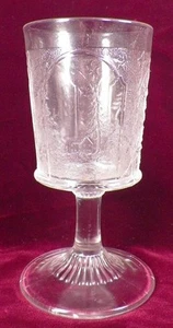 Ripley Canadian Park Goblet Water EAPG Clear Glass House Mill Leaves Scene 1882 - Picture 1 of 8