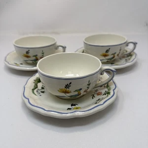 Tazze e piattini Gien France Oiseau de Paradis - Set di 3 - Foto 1 di 4