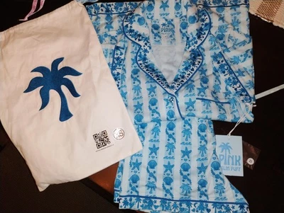 Новый с Ярлыками розовый ладони Puff пижамы комплект 100% Pima хлопок, Seabreeze размер XS  - Изображение 1 из 4