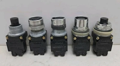 Paquete de 5 pulsadores GE General Electric CR104A CR104G negros momentáneos Spdt usados Foto 1 de 4