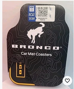 4 Pack Ford Bronco Rubber Floor Car Mat Drink Coasters Official Licensed New - Picture 1 of 7