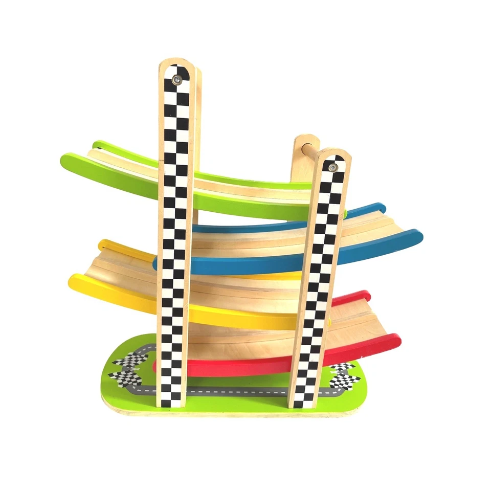 Brinquedo de rampa de carro e pista de corrida de madeira Hape Fast Flip (criança de 18M+ anos) - Imagem 1 de 4
