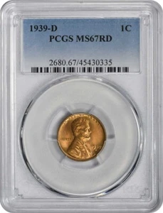1939-D Lincoln Cent MS67RD PCGS - Picture 1 of 2