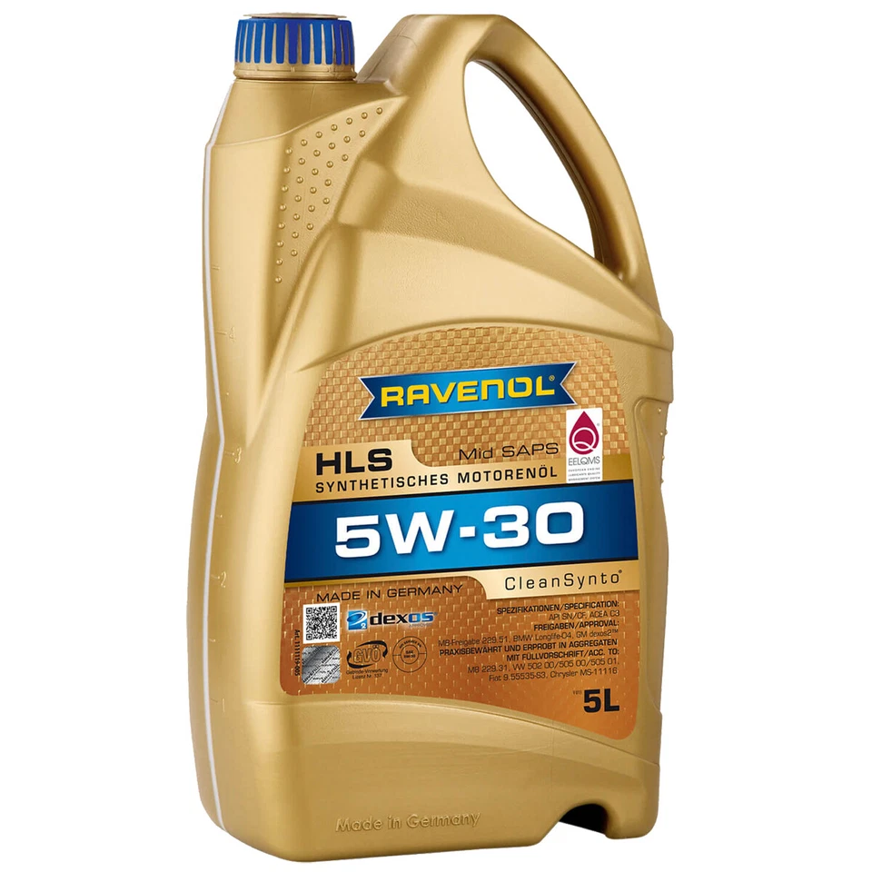 ÖLE-FLÜSSIGKEITEN Aceite de motor sintético de marcha ligera Ravenol HLS SAE 5W 30 Longlife 5L