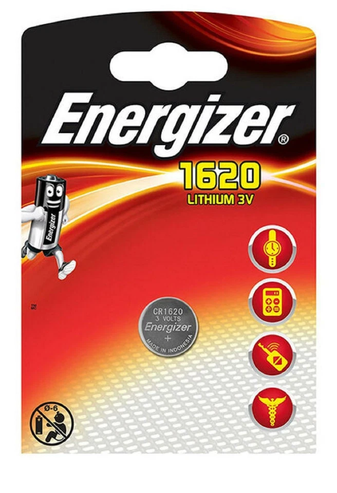 Pila de boton Energizer bateria original Litio CR1620 3V en blister 1X Unidad