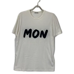 MONCLER White 2019 Pile Big Logo MAGLIA T-SHIRT tops XL white - Picture 1 of 8