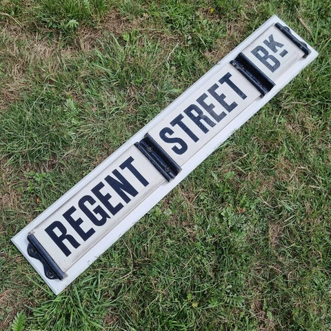 Antique REGENT STREET Road Sign - C19th - London Ironstone Decorative RARE Cover