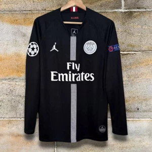 NEYMAR JR #10 - PSG 2018/2019 Liga Mistrzów Czarna koszulka retro z długim rękawem - Zdjęcie 1 z 5
