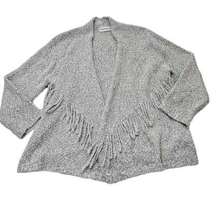 Alfred Dunner Damen grau Noppen Strick Fransen Cardigan Pullover. Größe XL - Bild 1 von 6