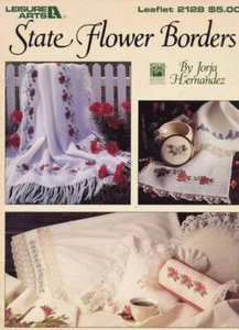 LEISURE ARTS CROSS STITCH STATE FLOWER BORDERS 42 DESIGNS VINTAGE 1991 - Picture 1 of 3
