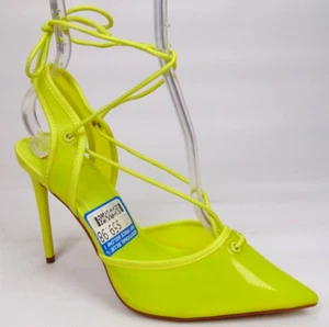 NEW! Jlo Jennifer Lopez Fedra Pointe Toe Sexy Pump Shoes Size 6.5 M, Neon Yellow - Picture 1 of 16