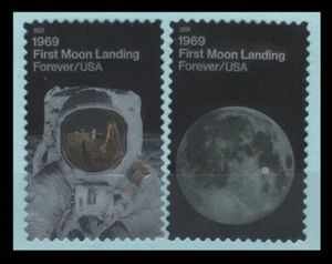 USA 5399-5400 Moon Landing Anniversary ( 2 USED Stamps, 2019 ) - Picture 1 of 1