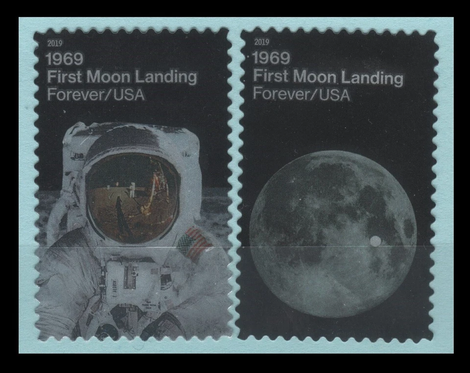 USA 5399-5400 Moon Landing Anniversary ( 2 USED Stamps, 2019 ) - Image 1 of 1