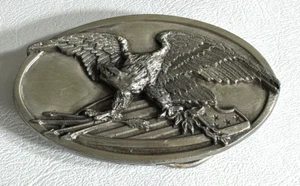 Vtg Bergamot Brass Works 1983 American Fighting Eagle Belt Buckle Made in USA - Picture 1 of 15