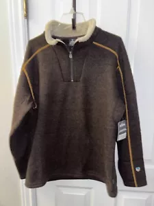 Kuhl Men's Pullover Europa 1/4 Zip Sweater Long Sleeve Dark Brown Size XL NWT - Picture 1 of 8