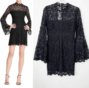 Bardot Womens Crochet Lace Long Sleeve Sheath Dress Black Size 6/S NWT - Picture 1 of 12
