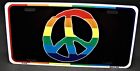 PEACE SIGN LGBT PRIDE RAINBOW COLORS METAL CAR NOVELTY LICENSE PLATE AUTO TAG