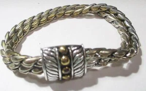 Bracciale Doppia Catena Chiusura Magnetica, Design Multi Metallo - Foto 1 di 2