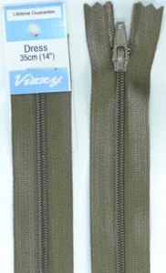 Vizzy Dress Zip, 35cm Colour 12 CHESTNUT, A Quality Brand Name Zipper - Picture 1 of 1