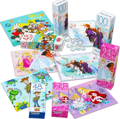 6 Pack Disney Princess Pixar Toy Story Frozen 2 Mickey & Friends Jigsaw Puzzle - Image 1 of 4
