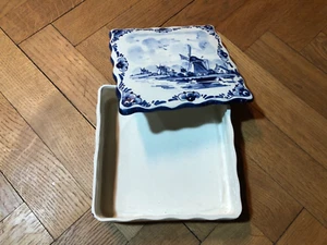 Delft Porzellan Bonboniere mit Deckel, alt, - Bild 1 von 3