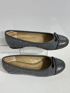 Talbots Shoes 8M Blair Cap Toe Ballet Flats Style # P234041012 Gray Round Toe - Picture 1 of 9