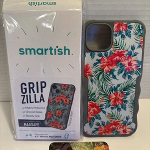 Smartish Gripzilla MagSafe Case for iPhone 15 Pro Max 6.7 “Tropical Flowers New - Picture 1 of 8