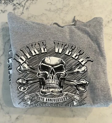 Nuevo 2021 Bike Week Daytona Beach Skull Bones Pullover Sudadera con Capucha 2XL Resistente Foto 1 de 4