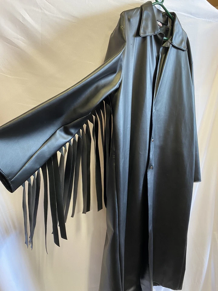 Abrigo de cuero estrella de rock de metal pesado - manga con flecos  Foto 1 de 4