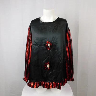 Disfraz de payaso asesino de imitación de calavera a rayas rojas para hombre grande #6671 Foto 1 de 4