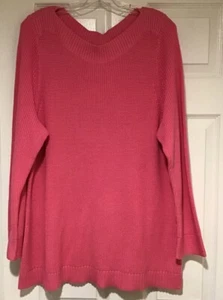 Nuevo con etiquetas Suéter Túnica Pullover Cuello Barco Rosa 2X Talbots - Imagen 1 de 2