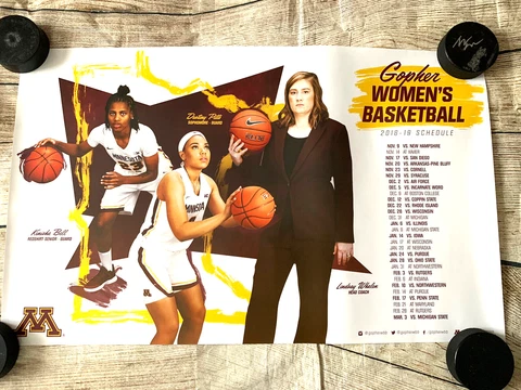 Minnesota Golden Gophers Women's Basketball Poster Schedule 2018/19 Whalen Bell Cover