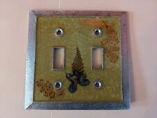 Anthropologie Resin Metal Dried Flower Double Wall Plate Outlet Cover w/Screws