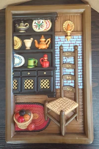 VTG Handpainted Ceramic Kitchen Plaque, 1970s, 3D, Farmhouse, Grandmacore - Picture 1 of 7